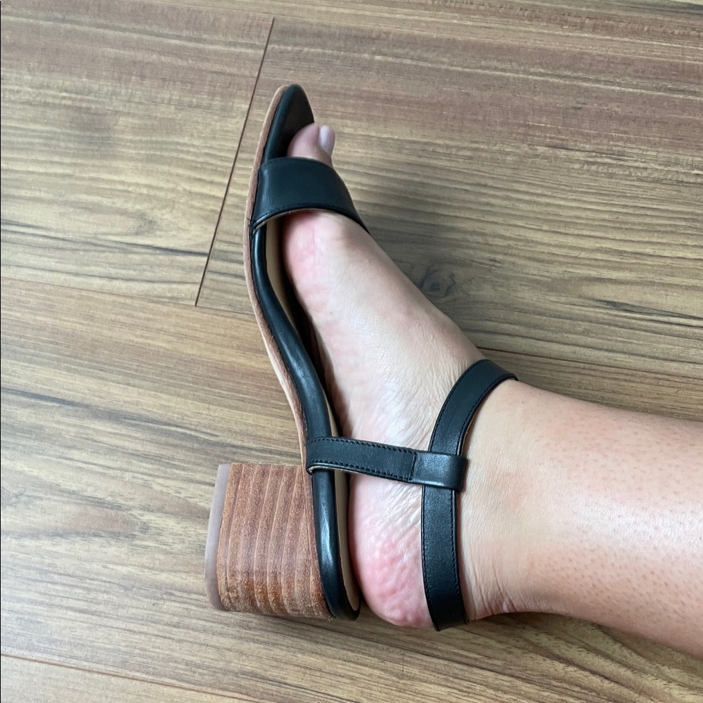 Nisolo Black Leather Block Heel Sandals - Picture 9 of 11